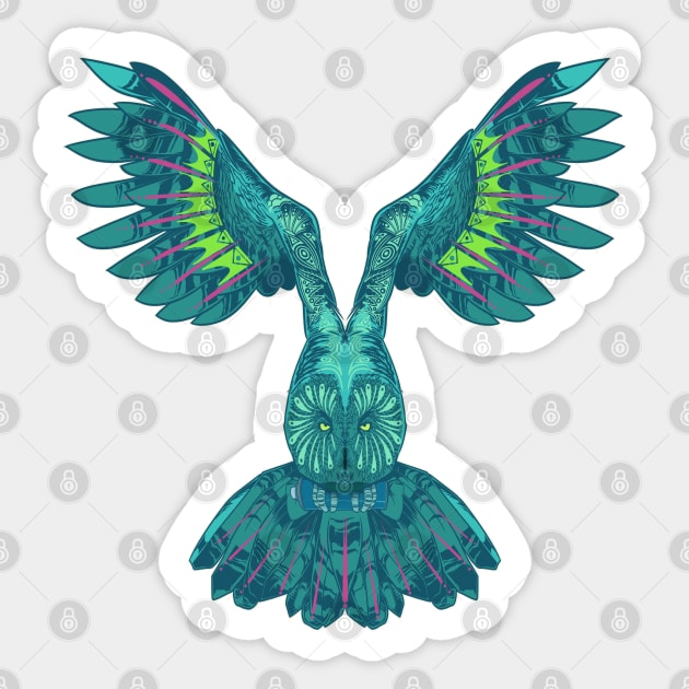 Flying owl Sticker by Dedos The Nomad